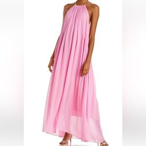 Rag n bone Melody Maxi Halter Dress Sise Small Pink Silk Blend Preowned